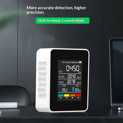 NEW HOT Multifunctional CO2 Meter 5 in 1 Digital Temperature and Humidity Tester Carbon Dioxide Detector TVOC HCHO